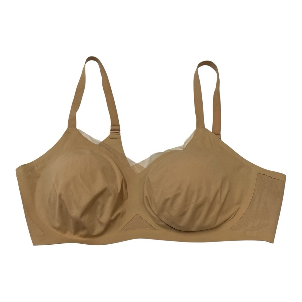 Honeylove Crossover Bra Womens 38D/DD(E) Nude Neutral Wireless Comfort Classic